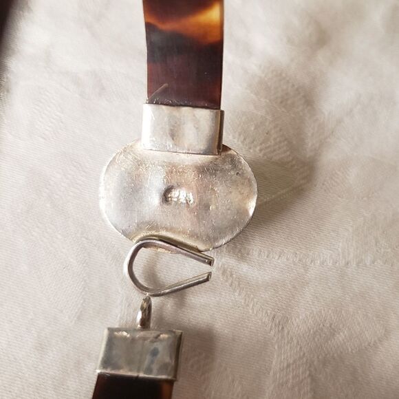 Sterling Silver Larimar Shell Bracelet - Picture 6 of 14